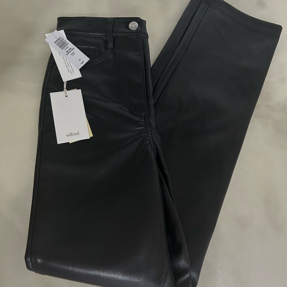 BNWT Wilfred Melina Super High Rise Faux Leather Pants - Picture 2 of 2
